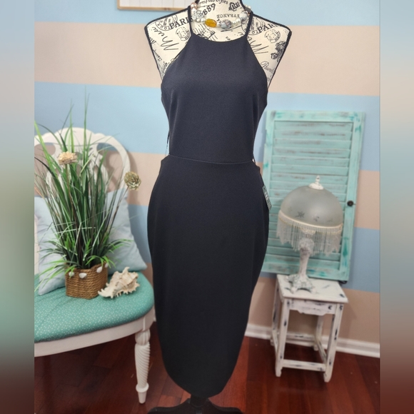 NWT Express Laser Cut Black Dress - Picture 5 of 11